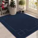 BEQHAUSE Door Mat 32" x 48", Non-Slip Door Mats Indoor Entryway Rugs Washable Low-Profile Absorbent and Stain Resist Floor Mats, Dog Door Mat for Front Back Door, Muddy Wet Shoes & Paws, Navy Blue