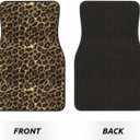 Generic Car Foot Mat Sparkling Leopard Non-Slip Carpet Mats for Cars & Trucks,Decorative Front & Rear Vehicle Foot Rugs,4-Piece Car Floor Mat Set (Leopard)