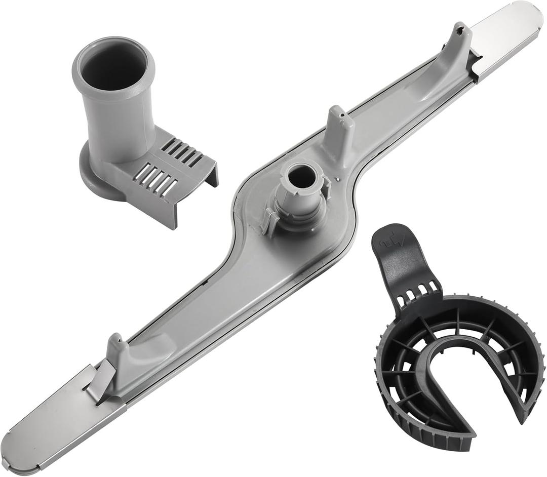 154568002 Dishwasher Lower Wash Arm and 5304518968 Support and 5304506518 Trap Drain Filter for Frigidaire Electrolux 154568001 PS12585623 154414101 154250901 (Grey)