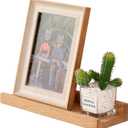 Natural Oak Wood Wall Shelves - Floating Shelf, 12 Inch, Display Picture Ledge, Bedroom, Living Room, Bathroom, Office, Kitchen Storage