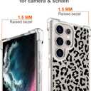 Hungo Galaxy S24 Ultra Case Leopard Cheetah Cute Clear Design, Girly for Women Girls Floral Transparent Case Compatible with Samsung Galaxy S24 Ultra Leopard Cheetah Print
