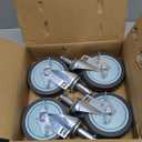 5-Inch Caster for Wire Shelving Racks, Heavy Duty Scaffolding Wheel with Brake, Set of 4 Metro Shelving Replacement Wheels(.864" x 2-3/16")