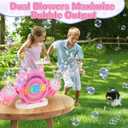 Bubble Machine for Kids Toddlers, Automatic Bubble Blower with Light - Durable Bubble Maker Machine for Indoor Outdoor Wedding Party, Easter Gifts for Kids 3-8