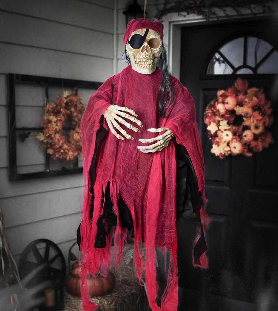 Halloween Decorations Outdoor Scary 43" Halloween Ghost Decorations Halloween Hanging Decorations for Yard Outdoor Indoor Decor
