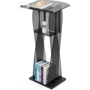 HODLBIT Upgraded Acrylic Podium Stand, Pulpits for Churches, 47.5inch Modern Lecterns & Podiums with Storage Shelf for Classroom, Weddings, Professional Presentation Podiums, Easy Assembly