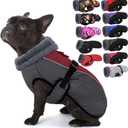IECOii Extra Warm Dog Coat - Reflective, Adjustable Winter Jacket with Buckle & Fleece Turtleneck Dog Jackets for Small Dogs, Waterproof & Windproof Fleece Vest for Cold Weather, Burgundy, Small (Small(Chest:12.6-16.5 in))