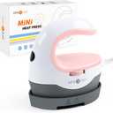 HTVRONT Heat Press Mini Heat Press Machine, Small Heat Press Portable Iron Press Machine for T Shirts, Hats, Heating Transfer Projects (Pink)