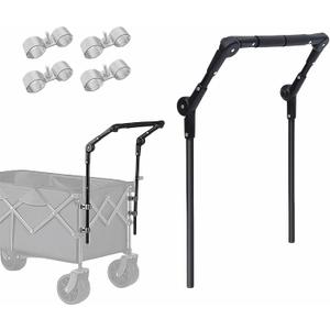 Camper Wagon Push Handle Attachment - Foldable Garden Carts Replacement for Outdoor Grocery Trolley, Not Include Cart