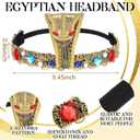 Skicuff 11 Pcs Egyptian Costume Set Egyptian Headband Collar Belt Wristbands Snake Jewelry Set Armbands Earrings Rings for Adult Halloween Cosplay Accessories