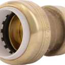 SharkBite 3/4 Inch CTS x 3/4 Inch PVC Transition Coupling, Push to Connect Brass Plumbing Fitting, PEX Pipe, Copper, CPVC, PE-RT, HDPE, UIP4016A