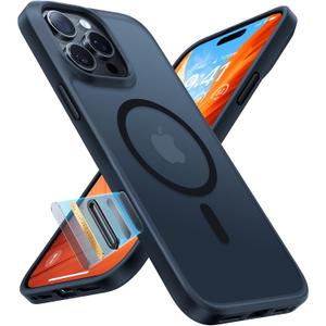 TORRAS Magnetic Shockproof for iPhone 16 Pro Max Case, [Fit for MagSafe] [Military-Grade Drop Tested] Translucent Slim Protective for iPhone 16 Pro Max Case Anti-Fingerprint Anti-Scratch, Black