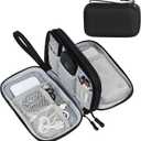 FYY Electronic Organizer, Travel Cable Organizer Bag Pouch Electronic Accessories Carry Case Portable Waterproof Double Layers Storage Bag for Cable, Cord, Charger, Phone, Earphone, Medium, Black