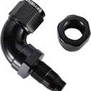 10AN 90 Degree Fittings For Braided Oil Fuel Line Black #4416