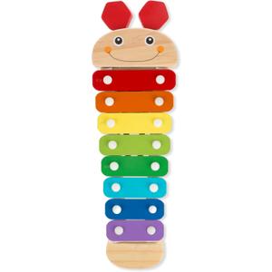 Melissa & Doug Caterpillar Xylophone Musical Toy with Wooden Mallets 15.25" x 6.5" x 1.5", Blue