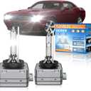 Fit for Dodge 2011-2020 Charger 2015-2021 Challenger 2013-2016 Dart D3S HID Xenon Headlight Bulbs, Upgraded High Low Beam 35W Bi-Xenon Light Bulb Replace, 6000K Cool White, Pack of 2