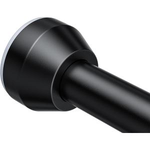 TEECK Shower Curtain Rod, 32-79 inch Adjustable Tension Spring, 1 Inch Shower Curtain Rod Tension, Anti-Slip, Rust-Proof, No Drilling, for Bathroom, Black