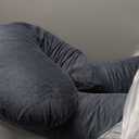 ALLOPERA Pregnancy Pillow, Full Body 57 Inch Maternity Pillow with Removable Washable Cover - Sleep Support for Legs, Back, Neck, Shoulder, HIPS, Belly for Pregnent Women, Black Grey Velvet Cover