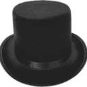Roll Brims Tall Top Hat for Adult Bowlers Hat Magicians Hat Halloween Party Hat Cosplay Costume Stage Show Headwear Black (Large)