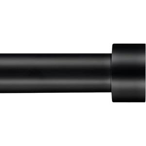 SOMINS 1 Inch Curtain Rods for Windows 66 to 120, Outdoor Heavy Duty Adjustable Curtain Rod, Indoor Modern Drapery Pole, Black, 66-120"