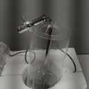 JONATHAN Y 25" Clear Glass and Chrome LED Table Lamp, Modern Coastal Bedside Lamp with White Linen Drum Shade for Living Room, Farmhouse Decor, LED Bulb Included JYL1018A