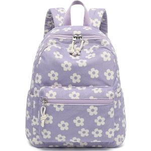 Bluboon Mini Backpacks for Girls Toddler Backpack Purse School Bookbag Kawaii Backpack Women,13 Inch, Small (Little Flower Purple Base)