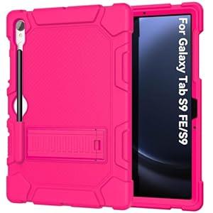 cantis Case for Samsung Galaxy Tab S10 FE/ S9 FE 5G 10.9 Inch/Galaxy Tab S9 11 Inch 2023, Heavy Duty Shockproof Tablet Case Support S Pen, Hot Pink