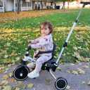 Glaf Tricycle for Toddlers 1-3 Toddler Bike with Push Handle 2-4 Years Baby Bike Toys for 2 Years Boys and Girls Balance Bike with Adjustable Seat Height and Backrest Birthday Gift (White), Medium