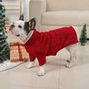 Dog Sweater Turtleneck Pullover Cable Knit for Boys Girls Medium Dogs Frenchie Dachshund Corgi Beagle Winter Stretch Clothes Long Sleeves (M, Red)