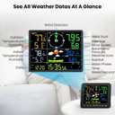 Home Weather Station with Rain Gauge and Wind Speed, Weather Stations Wireless Indoor Outdoor with Rain Gauge Outdoor, Forecast, Temperature, Humidity, Moon Phase, Alarm Clock(No WiFi)