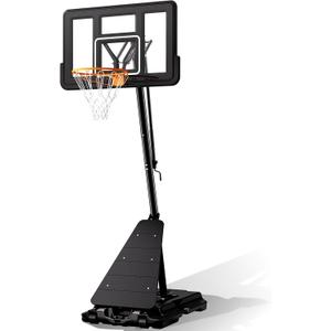 BACKYARD BLITZ Basketball Hoop,44&48in Backboard Portable Basketball Goal System, 10FT Hand-Crank Adjustable Basketball Hoop Outdoor