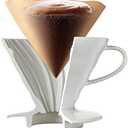 Hario V60 Ceramic Pour Over Coffee Set, Size 02, White