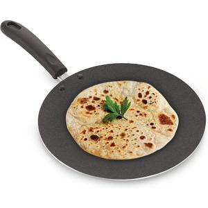 Roti Pan Non-Stick Chapati Tawa Roti Tawa Paratha Tava Aluminum Griddle 2.6 MM with Free Wooden Spatula and Scrubber Thickness (275MM)