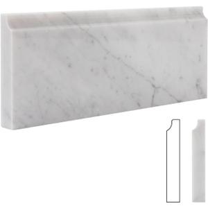 Carrara White Marble Baseboard Trim Molding, 4.5"X12" Polished Wall Base Moulding for Kitchen Bathroom Wall Floor Shower, 4 Pcs