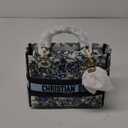 Christian Dior Canvas Embroidered Print Small 9" Lady D-Lite Blue Multicolor 1423720  