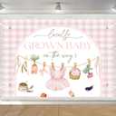 Locally Grown Baby Shower Birthday Backdrop Banner Locally Grown Baby On The Way Decorations Supplies Baby Shower Photo Backdrop for Girls,53ft