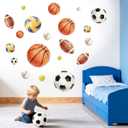 Sports Wall Decals for Bedroom: Boys Wall Stickers Removed Easily 95%+ No Residue - Peel and Stick Four-Step Makeover - Safe Vinyl for Kids Ages 1-12 Years