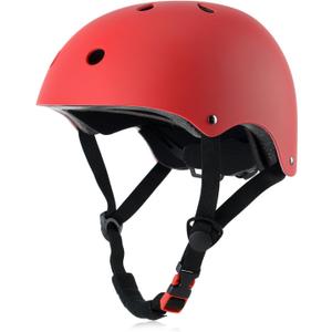 Kids Bike Helmet, Adjustable and Multi-Sport, from Toddler to Youth, 3 Sizes (Small: 18.9" - 21.3", Red)