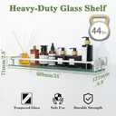 Alise Bathroom Shelf Wall Mounted, Brushed Nickel Large Capacity Glass Shelf for Bathroom, 24 inch