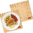 Natural Water Hyacinth Placemats, Handwoven Square Table Mats, Heat-Resistant Dining Set, 8x8, 10x10, 12x12 Inch Options (Set 2, 12 in Square)