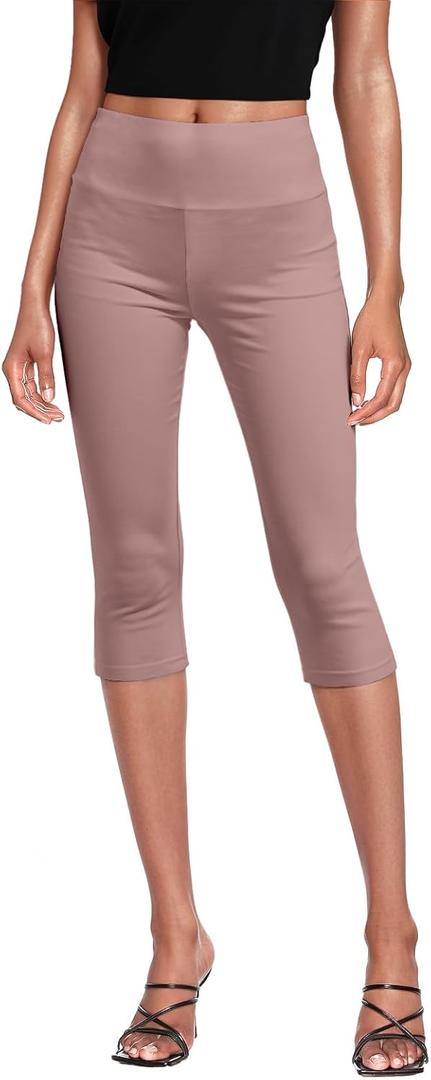 Hybrid & Company Womens Super Comfy Stretch Pull On Millennium Twill Capri Shorts KQ44972X Rose, Size: 3X