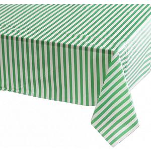 Vpang 2 Pcs Striped Plastic Print Tablecloths Disposable Table Cover Thickened Rectangle Tablecover, Kitchen Picnic Wedding Birthday Party Table Covers, 54"x108" (Green Stripe)