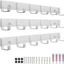 Coat Rack Wall Mount (3 Pack), Heavy Duty Wall Coat Hanger with 6 Coat Hooks for Entryway, Bedroom, Closet, Hanging Hats, Bags, Purses Jacket (White)