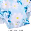 BMCiTYBM Baby Girls Swimsuits Long Sleeve Zipper One Piece UPF 50+ Sun Protection 3-6 Months Swimwear Rash Guard Blue Size 3-6 Months