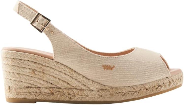 VISCATA Gavina Canvas Slingback Wedge with Ankle Strap Handmade 2 ½” Heel Women's Sandals with Breathable Organic Cotton Canvas and 100% Natural Jute Midsole for all Casual Occasions, Size 40
