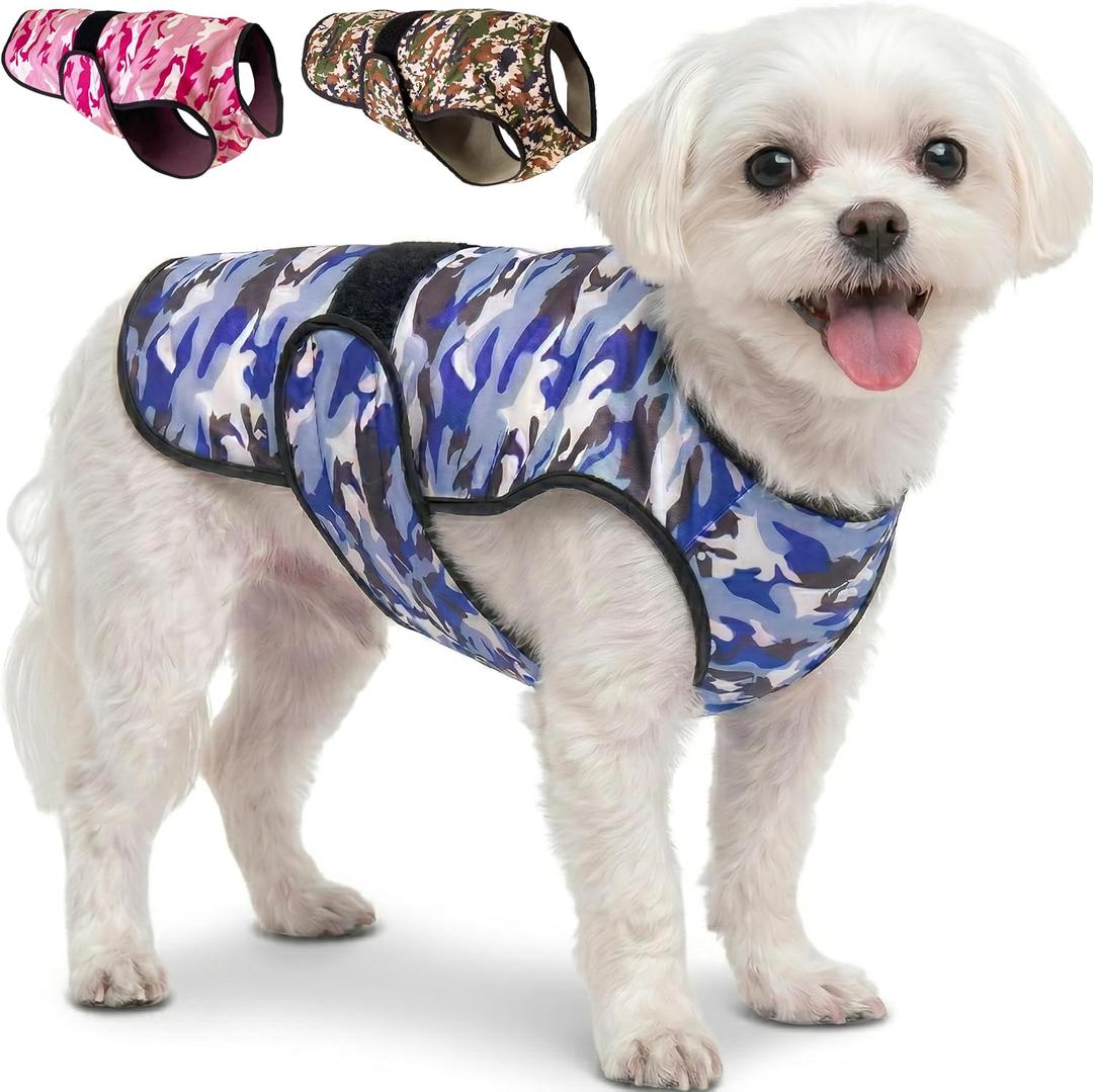 Dog Cooling Vest - 2-Layer Cooling with Soft Microfiber Fabric - Lightweight, Adjustable and Comfortable - UV Protection for Small to Large Dogs - Relief in Hot Weather (Blue, X-Small)