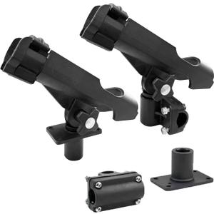 LBW Fishing Rod Holders for Boat Side Deck Mount Rod Holder Adjustable Kayak Fishing Pole Holders for Boat Canoe Rail Mount Pack of 2