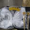 Sratte 3 Pcs Girls Fairy Costumes Fairy Star Wand and Gold Crown Fairy Wings for Girls Halloween Party Accessories Dress up Birthday Decorations