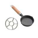 VALICLUD Small Cooking Pot 10.82In Long Handled Oil Skillet with Stove Rack Nonstick Egg Frying Pan for Outdoor Camping and Home Kitchen