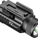 EZshoot 2000 Lumen Pistol Light Laser Combo, Magnetic Rechargeable Green Laser Light Combo with Quick Release Adjustable Slide Rail, Tactical Picatinny Flashlight for Home Defence, Hunting