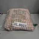 Mindsoft Brown Gingham Ruffled Tablecloth 70 x 70 Inches Round Cotton Linen Checkered Table Cloth Buffalo Plaid Farmhouse Vintage Decorative Tablecover for Picnic Kitchen Dining Room Home Party